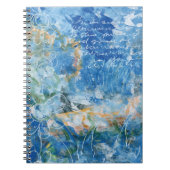 Spiral Notebook with mixed media artwork in blues. Notitieboek (Voorkant)