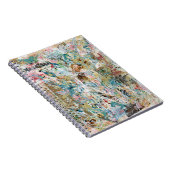 Spiral notebook with mixed media floral artwork. notitieboek (Rechterzijde)