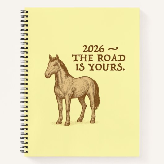 Spiral Notebook with motivational text and horse Notitieboek (Voorkant)