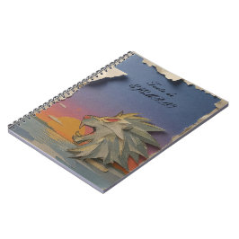 Spiral Notebook with Roaring Lion Design Papercut Notitieboek