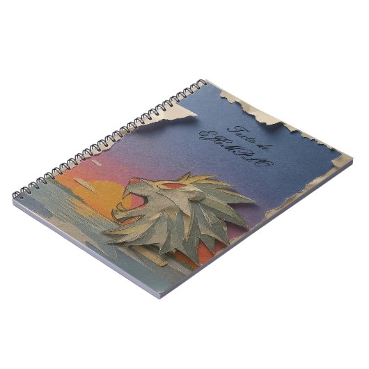 Spiral Notebook with Roaring Lion Design Papercut Notitieboek (Linkerzijde)