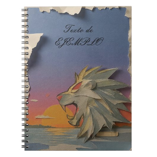 Spiral Notebook with Roaring Lion Design Papercut Notitieboek (Voorkant)