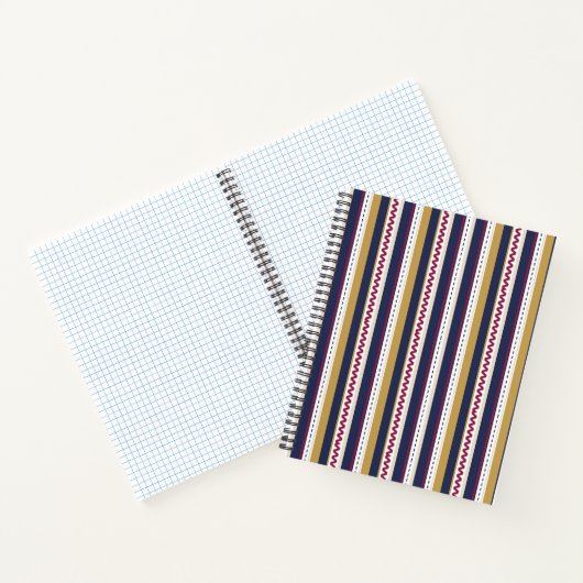 Spiral notebook with vertical stripes in navy blue notitieboek (Binnen)