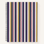 Spiral notebook with vertical stripes in navy blue notitieboek (Voorkant)