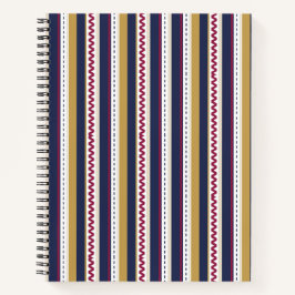 Spiral notebook with vertical stripes in navy blue notitieboek