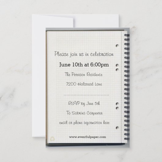 Spiral Notitieboek - 3x5 Afstuderen aankondiging (Achterkant)