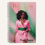 Spiral Notitieboek A5 Roze en Groen Abstract (Voorkant)