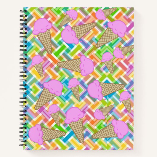 Spiral Notitieboek aardbei Ice Cream Chevron (Voorkant)