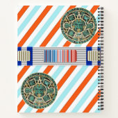 Spiral Notitieboek Aztec Oranje Blauwe Stripe Stri (Achterkant)