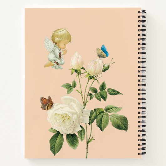 Spiral Notitieboek Beige Angel Floral Butterfly (Achterkant)