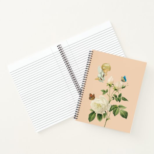 Spiral Notitieboek Beige Angel Floral Butterfly (Binnen)