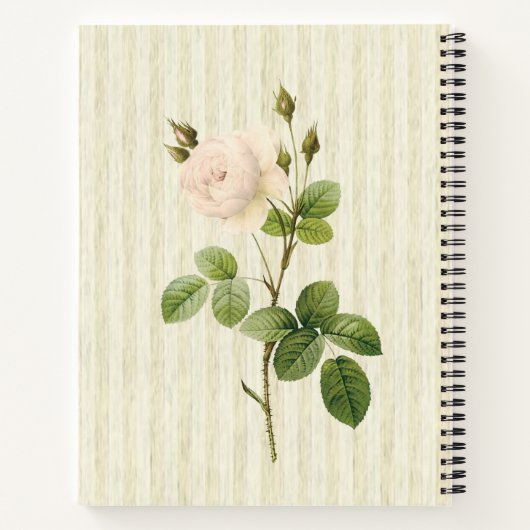 Spiral Notitieboek Beige Roos Floral (Achterkant)