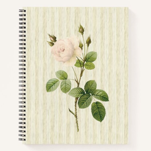 Spiral Notitieboek Beige Roos Floral (Voorkant)