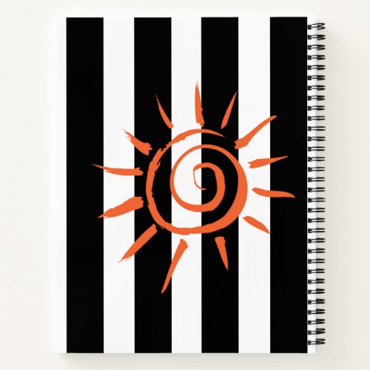 Spiral Notitieboek Black White Stripe Star (Achterkant)