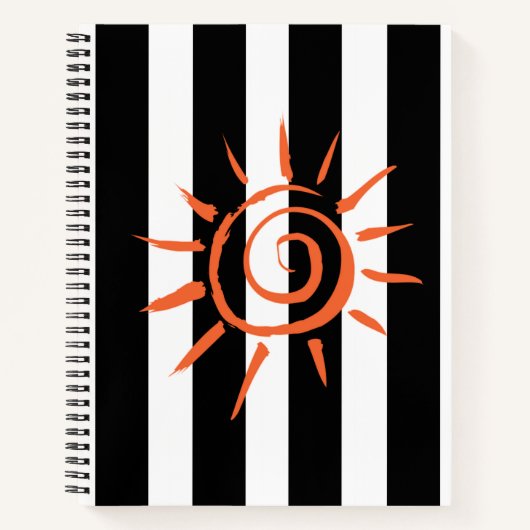 Spiral Notitieboek Black White Stripe Star (Voorkant)