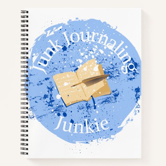 Spiral Notitieboek Blue "Junk Journaling Junkie" (Voorkant)