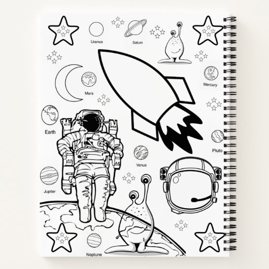 Spiral Notitieboek Coloring Astronaut (Achterkant)