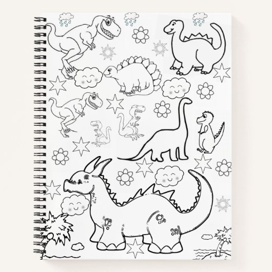 Spiral Notitieboek Coloring Dinosaur (Voorkant)