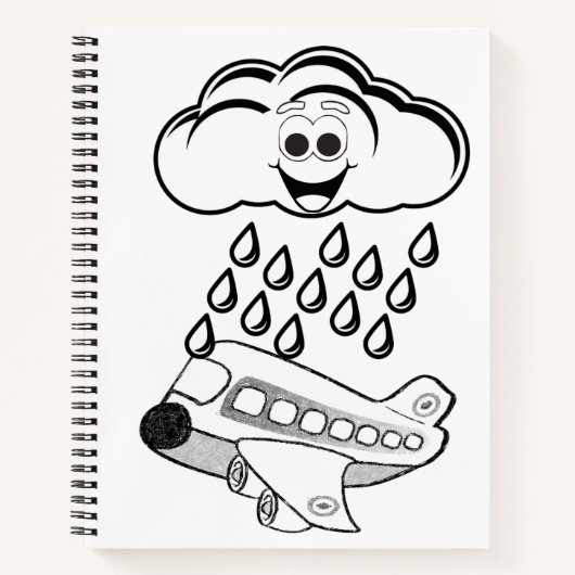 Spiral Notitieboek Colour Clouds Airplane (Voorkant)
