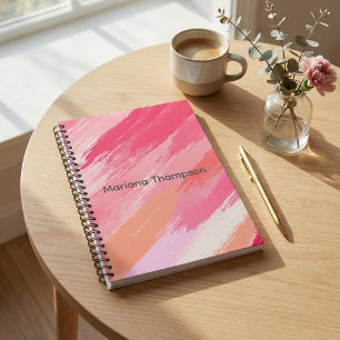 Spiral notitieboek diagonaal streepje pastel kleur