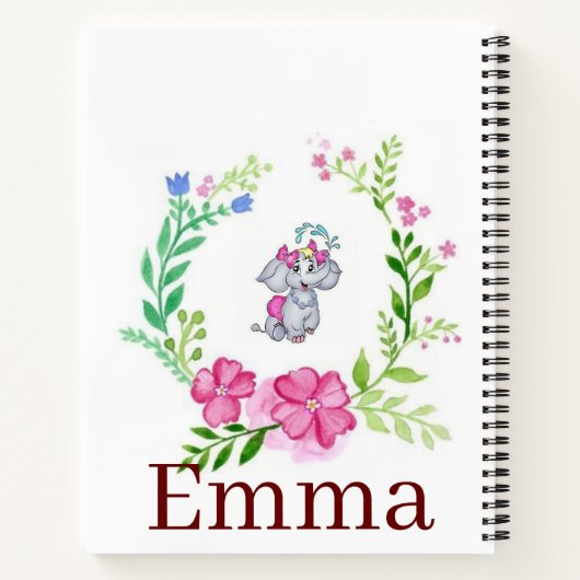 Spiral Notitieboek Elephant Floral (Achterkant)