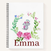 Spiral Notitieboek Elephant Floral (Voorkant)
