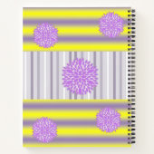 Spiral Notitieboek Geel grijze streep Floral (Achterkant)