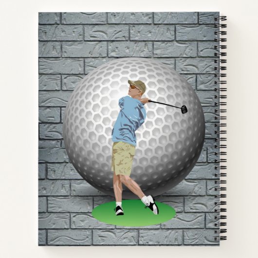 Spiral Notitieboek Golf Balls Golfer Brick (Achterkant)