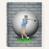 Spiral Notitieboek Golf Balls Golfer Brick (Voorkant)