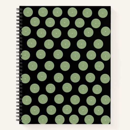 Spiral Notitieboek Green Circles Black (Voorkant)