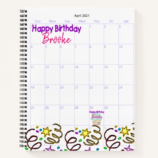Spiral Notitieboek Happy Birthday Agenda (Voorkant)