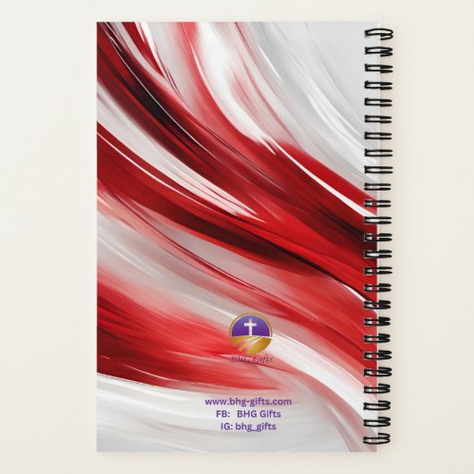 Spiral Notitieboek / Journal rood en wit (Achterkant)