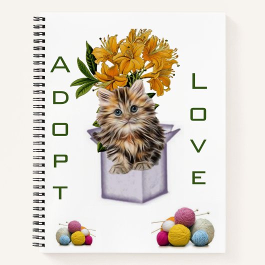 Spiral Notitieboek Kitten Cat AdoptionYarn Cat Con (Voorkant)