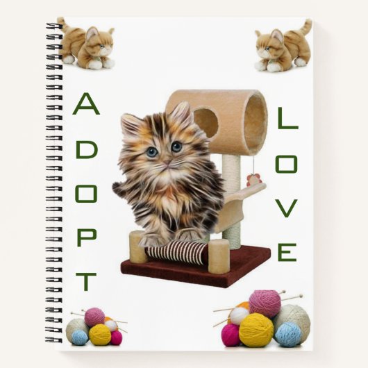Spiral Notitieboek Kitten Cat Condo Cat Adoption L (Voorkant)