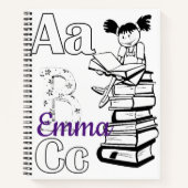 Spiral Notitieboek Kleurplaten Lezen School Boeken (Voorkant)