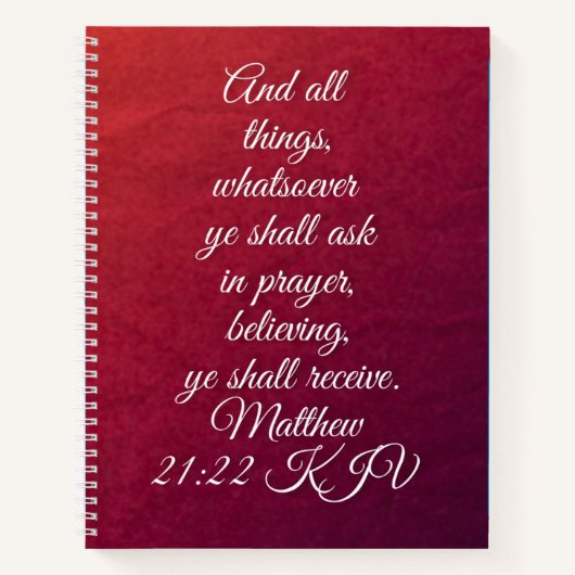 Spiral Notitieboek met KJV Bijbelvers (Voorkant)