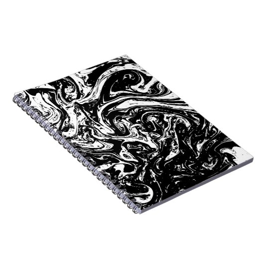 Spiral Notitieboek met zwarte en witte marmer (Rechterzijde)
