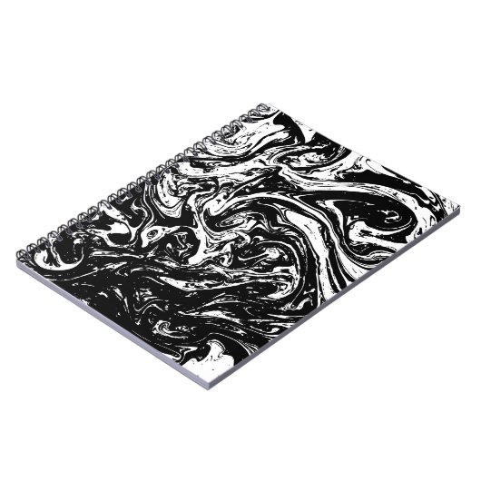 Spiral Notitieboek met zwarte en witte marmer (Linkerzijde)