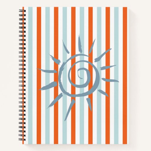 Spiral Notitieboek Oranje Blauwe Stripes Star (Voorkant)