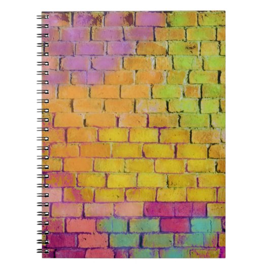 Spiral Notitieboek Rainbow Bricks Spraypaint Kleur (Voorkant)