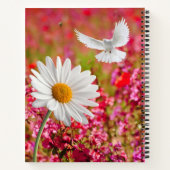 Spiral Notitieboek Roze Floral White Dove Daisy (Achterkant)