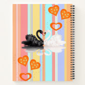 Spiral Notitieboek Swan Stripe Oranje Hearts (Achterkant)