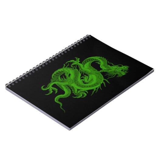 Spiral Notitieboek van de groene dragon Draco (Linkerzijde)