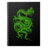 Spiral Notitieboek van de groene dragon Draco (Voorkant)
