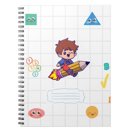 Spiral Notitieboek voor kinderen met vrolijk ontwe (Voorkant)