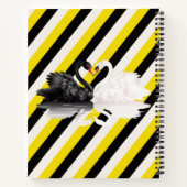 Spiral Notitieboek White Black Yellow Stripe Swan (Achterkant)