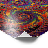 Spiral Octopus Psychedelic Rainbow Fractal Art Foto Afdruk (Hoek)