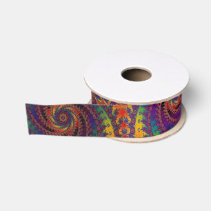 Spiral Octopus Psychedelic Rainbow Fractal Art Grosgrain Lint
