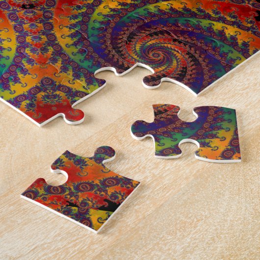 Spiral Octopus Psychedelic Rainbow Fractal Art Legpuzzel (Zijkant)