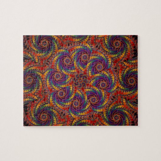 Spiral Octopus Psychedelic Rainbow Fractal Art Legpuzzel (Horizontaal)